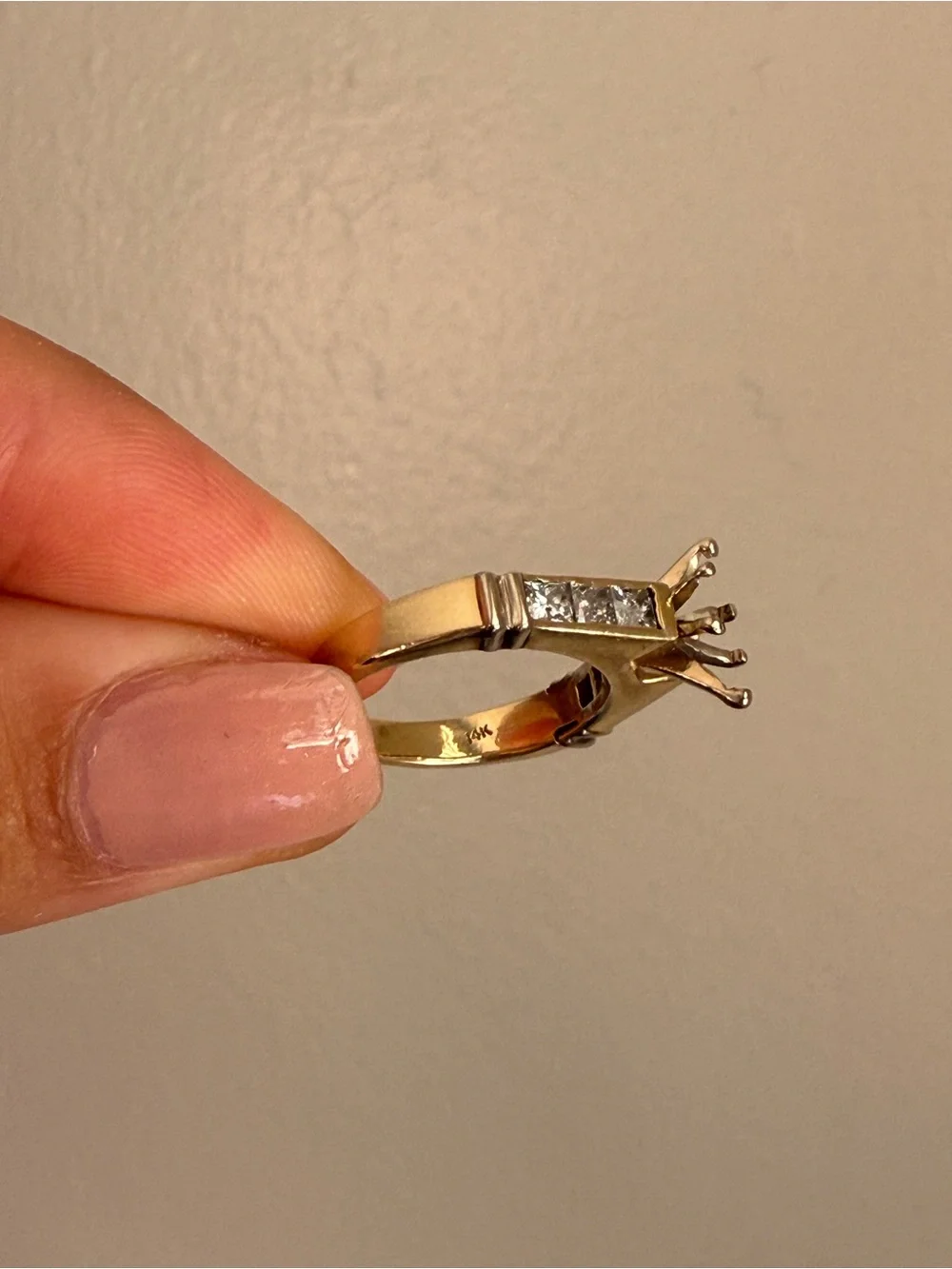 14k yellow gold diamond engagement ring